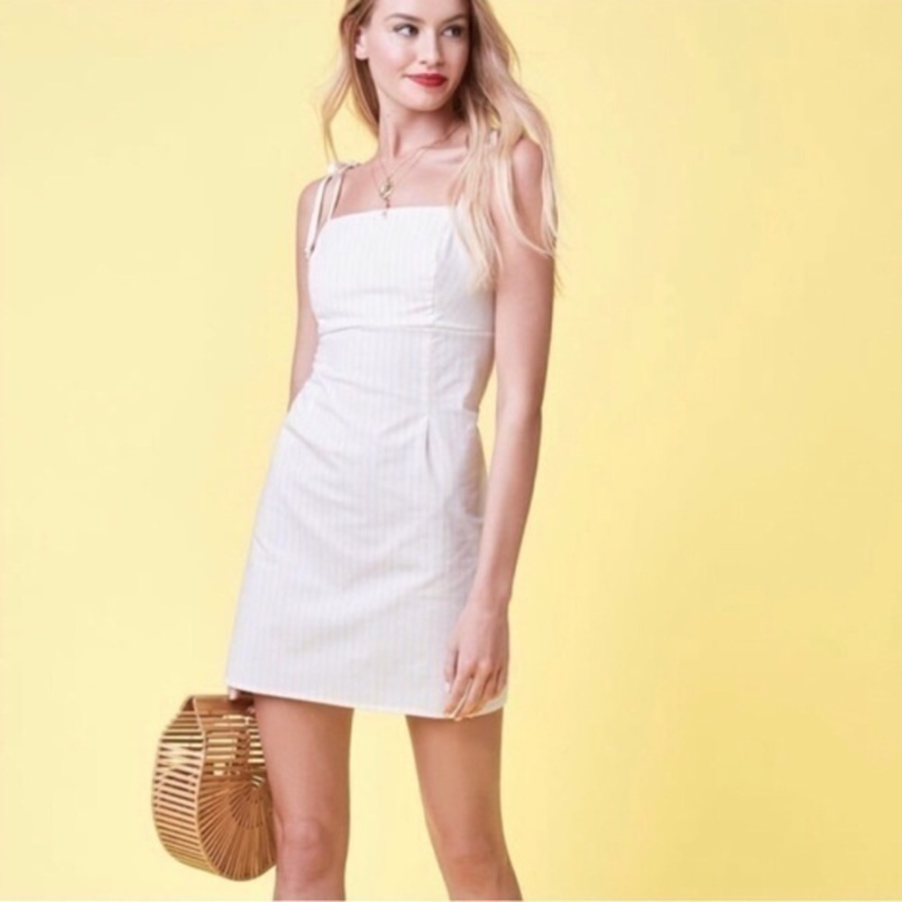 Lottie Moss Sunshine yellow stripped beach summer mini Sundress size medium